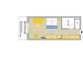 Grundriss Juniorsuite mit Balkon zum Ort und See