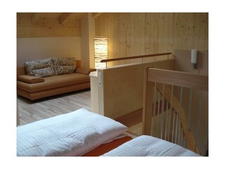 Schlaf- und Wohnbereich im Obergeschoss