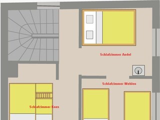 Grundriss 1 OG des Ferienhaus Moselfels