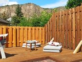 Outdoor seating area with a view of Rotenfels