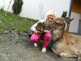 Karin mit Franzl und Maxl