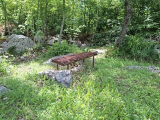 Bench among the rocks