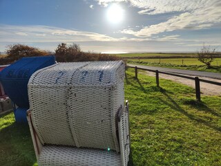 free beach chairs with sea views at Borgsum