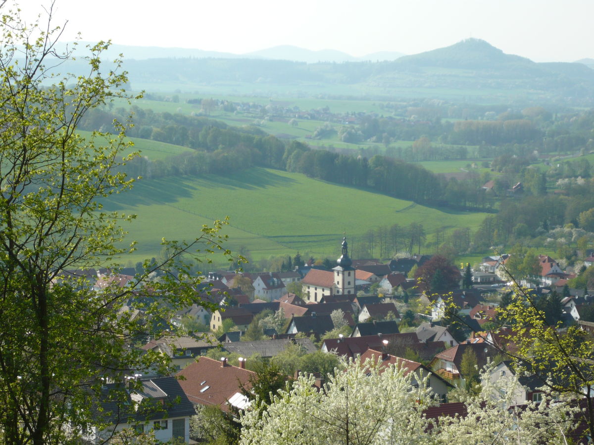 Blick über die Stadt Tann und auf die Rhön