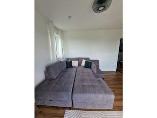 Schlafsofa ausgezogen