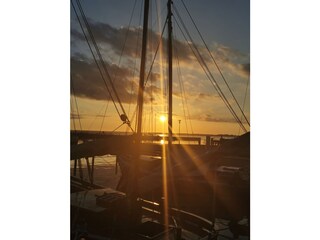 Zeesboot im Hafen von Bodstedt