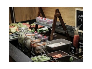 pflanzliches Eck Frühstücksbuffet