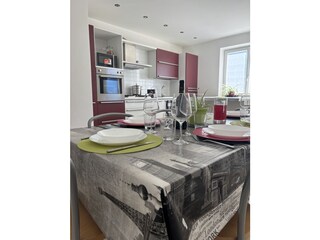 the kitchen