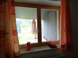 Blick in den Garten vom Schlafzimmer