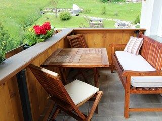 Landhaus Mair, Top 2, Balkon mit Blick Garten