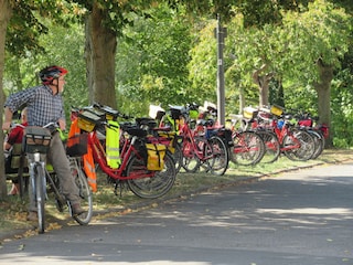 Radfahrer an der Mosel.