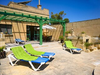 Deck chairs at Villa Xini