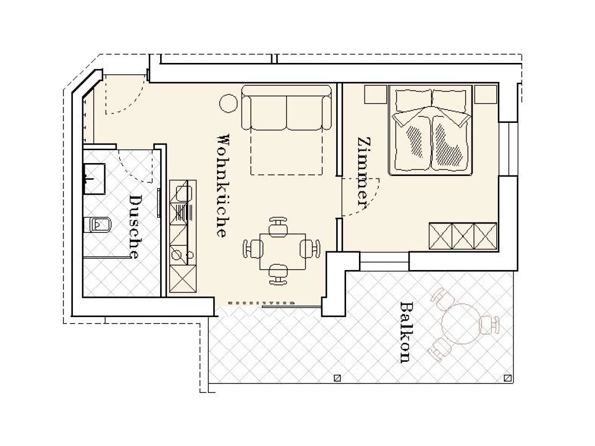 Beispiel-Apartment 50 m²