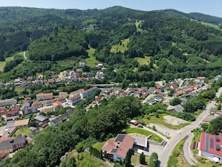 Blick zum Feriendorf