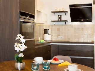 Küche mit Induktionsherd, Backofen + Spülmaschine