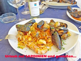Das leckere sardische Essen in der Region