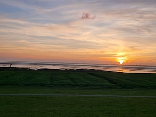 Sonnenuntergang am Deich