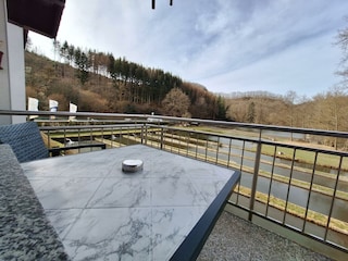 Aussicht vom Balkon ins Grüne