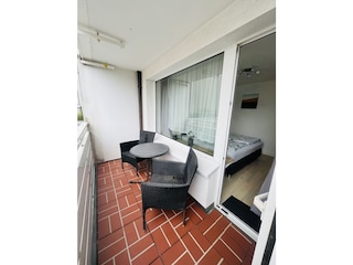 Balkon vom Schlafzimmer, perfekt für‘s Morgenkäffchen