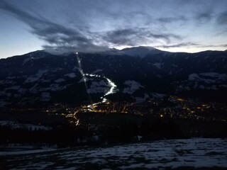 Aussicht zu Abfahrt Hochzillertal Nacht