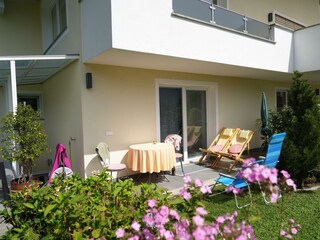 Gartenbick auf Appartement