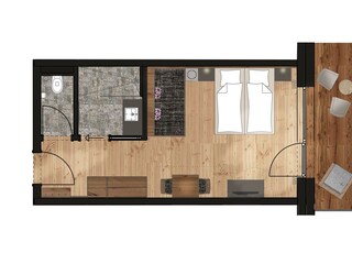 Grundriss Doppelzimmer Superior mit Balkon