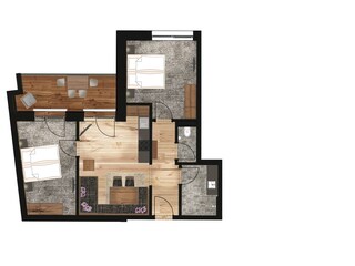 Grundriss Appartement Classic mit Balkon