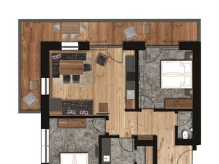 Grundriss Appartement Deluxe (Obergeschoss)