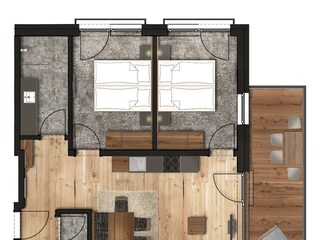 Grundriss Appartement Comfort mit Balkon