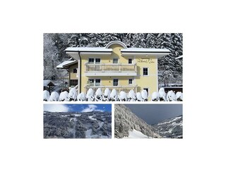 Haus und Umgebung im Winter