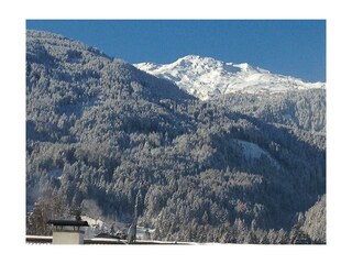 Ausblick vom Balkon Apart ban Zilla ins Skigebiet