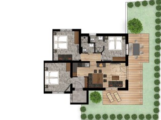 Grundriss Gartenapppartement