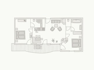 Drawing Grundrisse_penthouse suite weitblick