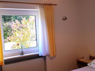 Blick aus dem Fenster im Herbst
