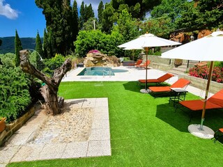 The pool with outdoor seating