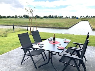 Blick von der Terrasse auf den Siel