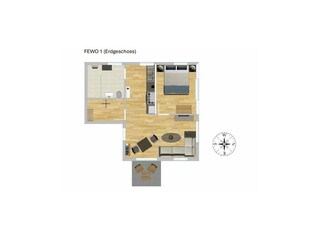 Vakantieappartement Minsen Grondplan 32