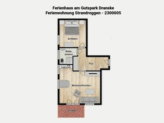 Vakantieappartement Dranske Grondplan 33