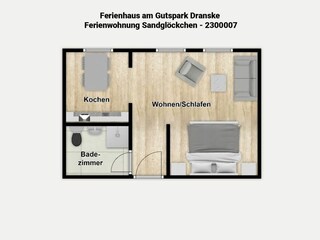 Appartamento per vacanze Dranske Pianta del piano 32