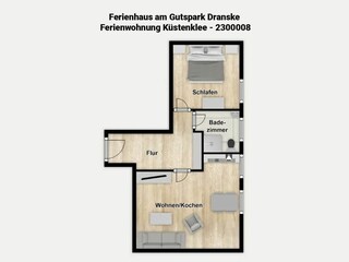 Apartamento de vacaciones Dranske Plano de planta 32