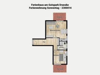 Vakantieappartement Dranske Grondplan 49