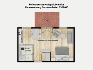Vakantieappartement Dranske Grondplan 33