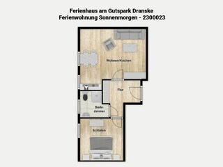 Vakantieappartement Dranske Grondplan 25