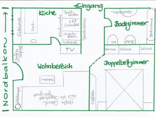 Vakantieappartement Riffian Grondplan 28
