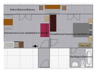 Appartamento per vacanze Lana Pianta del piano 15