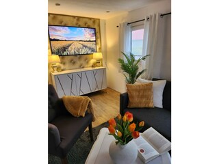 Wohnbereich mit großem TV