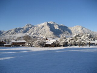 Ausblick vom Gästehaus auf unser Skigebiet "Brauneck"