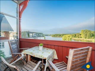 Balkon mit Blick auf den Schloonsee