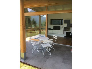 View from the terrace into the living room