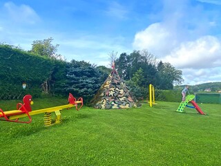 Large play area with children's playground